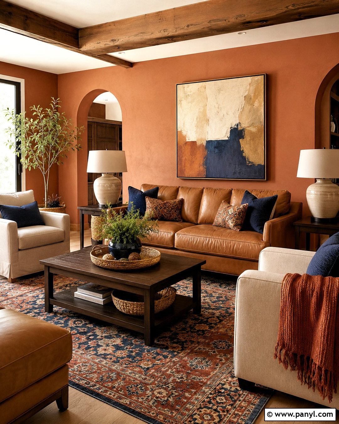 Terracotta Family Room Walls - 20 paint interior walls