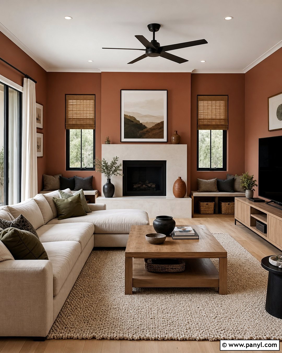 Terracotta Family Room Walls - 20 Modern House Wall Colors