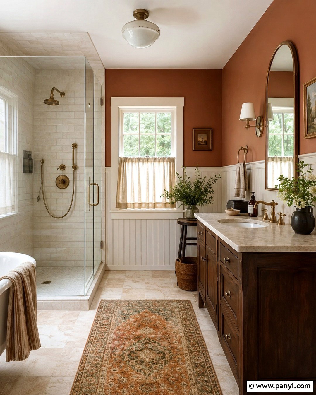 Terracotta Farmhouse Bathroom - 20 Farmhouse Bathroom Paint Colors Wall Ideas