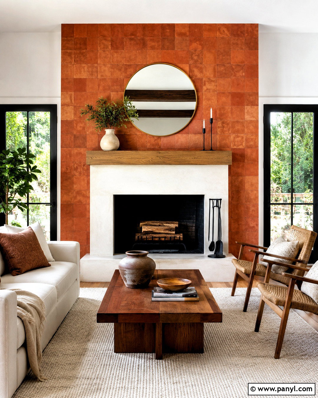 Terracotta Fireplace Accent Wall - 35 terracotta accent wall ideas