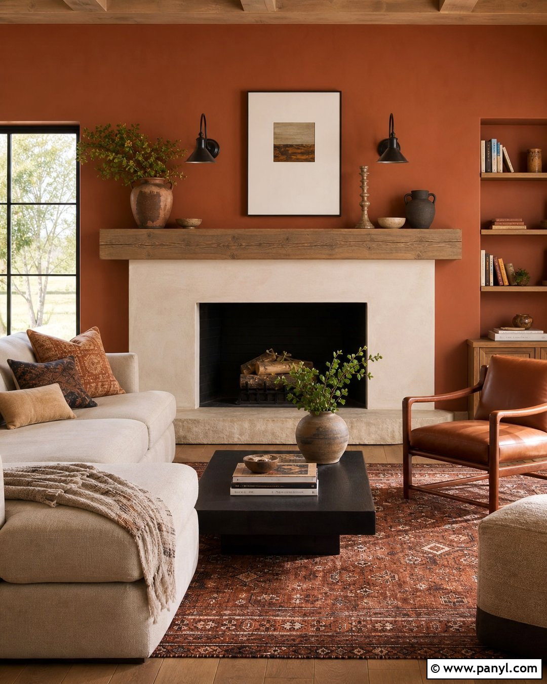 Terracotta Fireplace Wall - 25 Fireplace Wall Paint Ideas