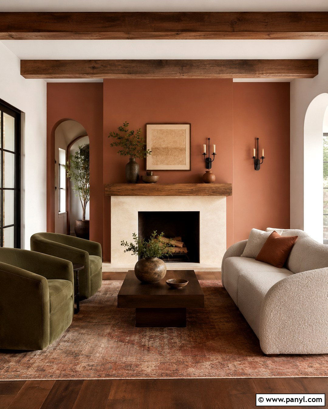 Terracotta Fireplace Wall - 20 Accent Color On Fireplace Wall Ideas