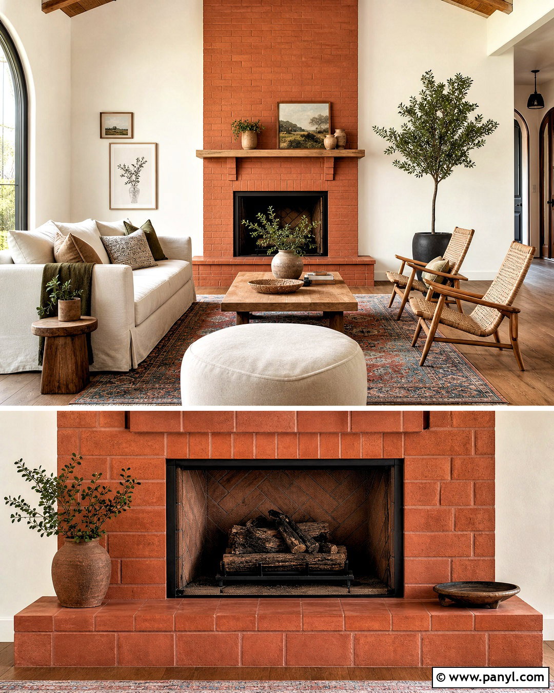 Terracotta Fireplace - 20 fireplace color ideas