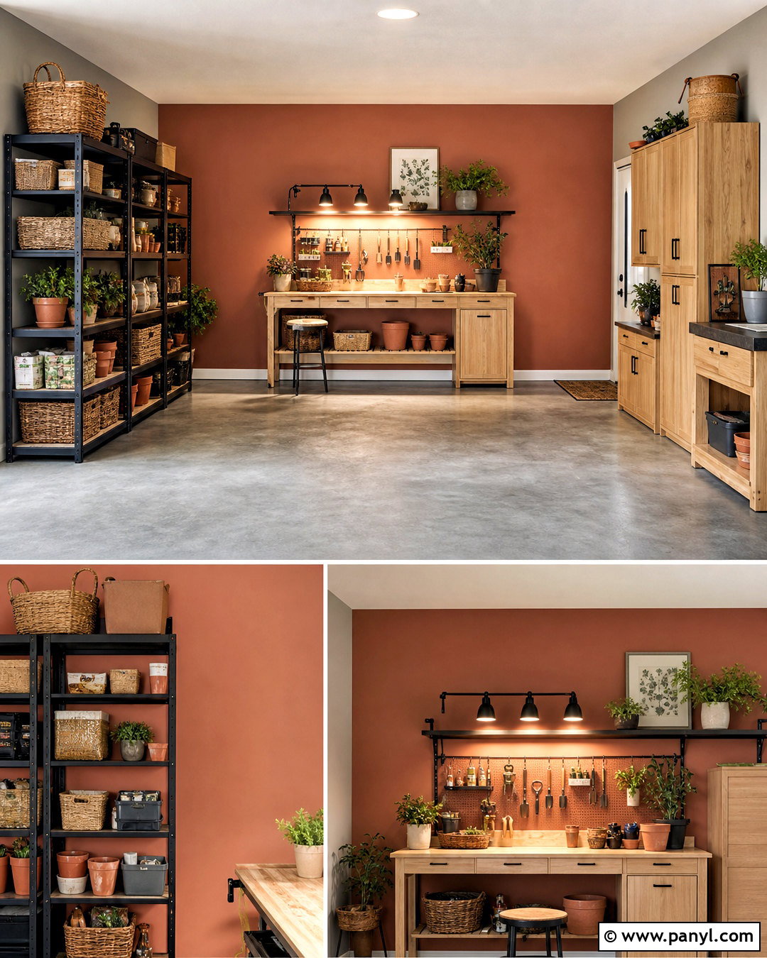 Terracotta Garage Accent Wall - 20 garage painting ideas interior ideas