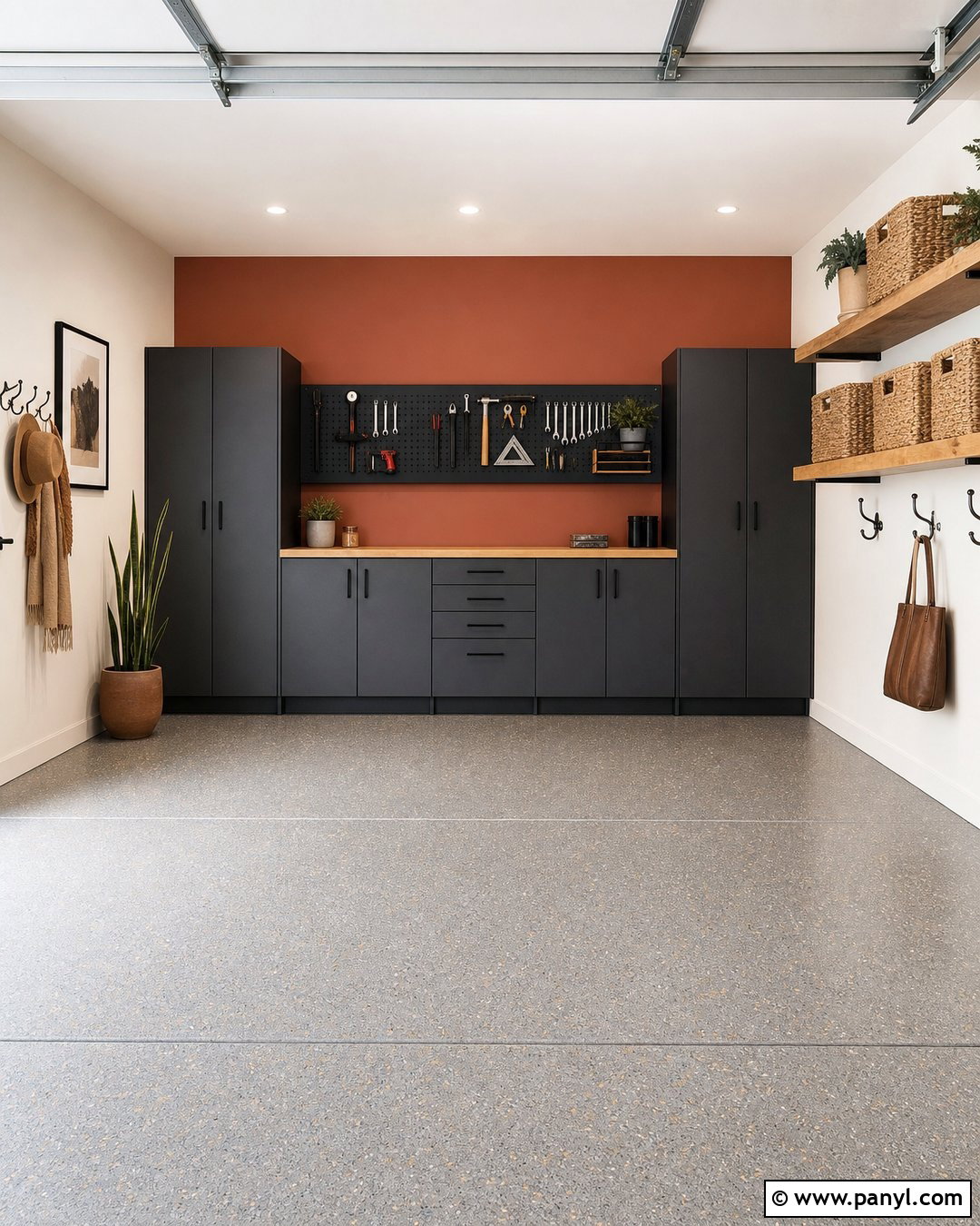 Terracotta Garage Accent Wall - 35 Garage Walls Paint Colors