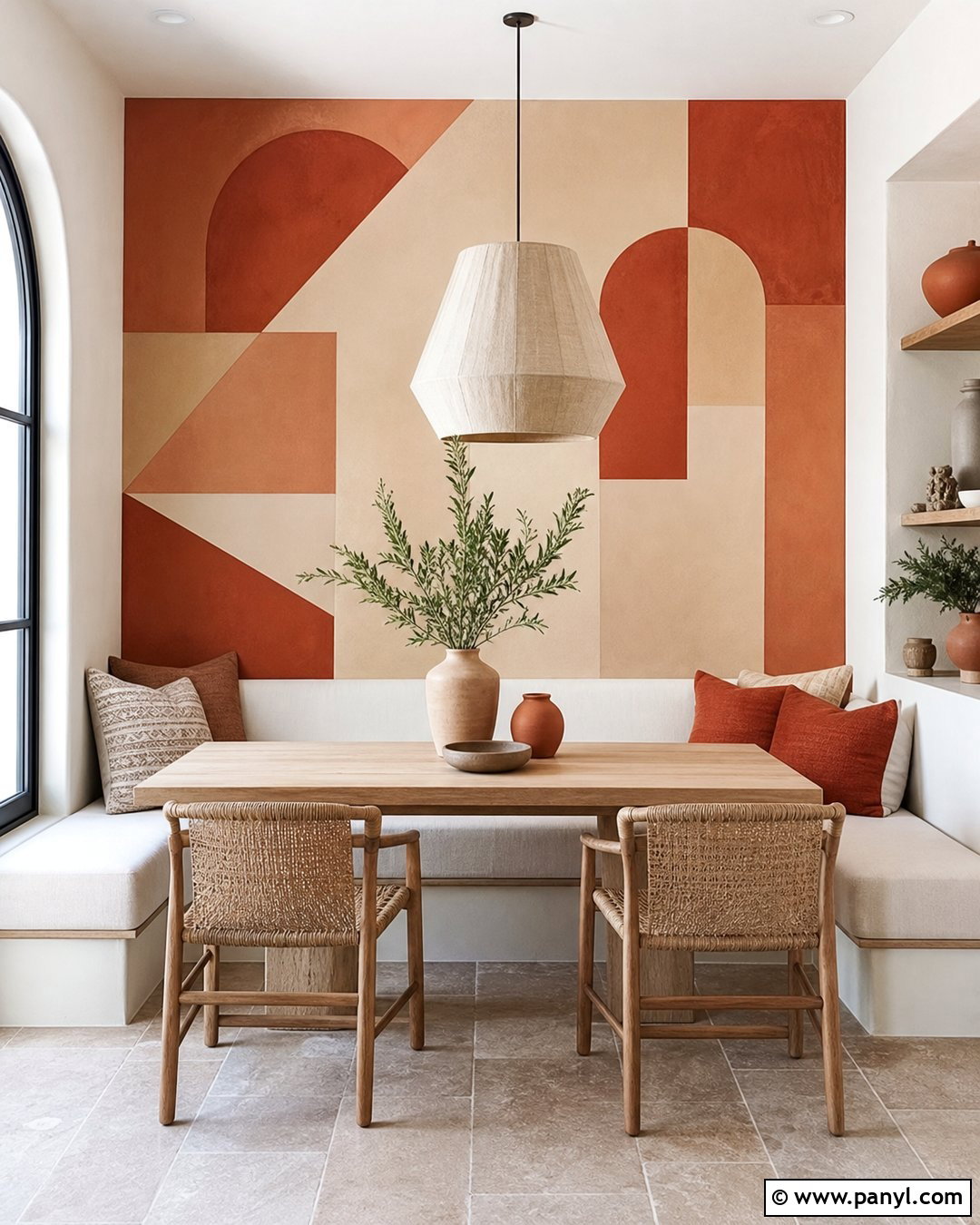 Terracotta Geometric Wall Pattern - 35 geometric wall paint patterns