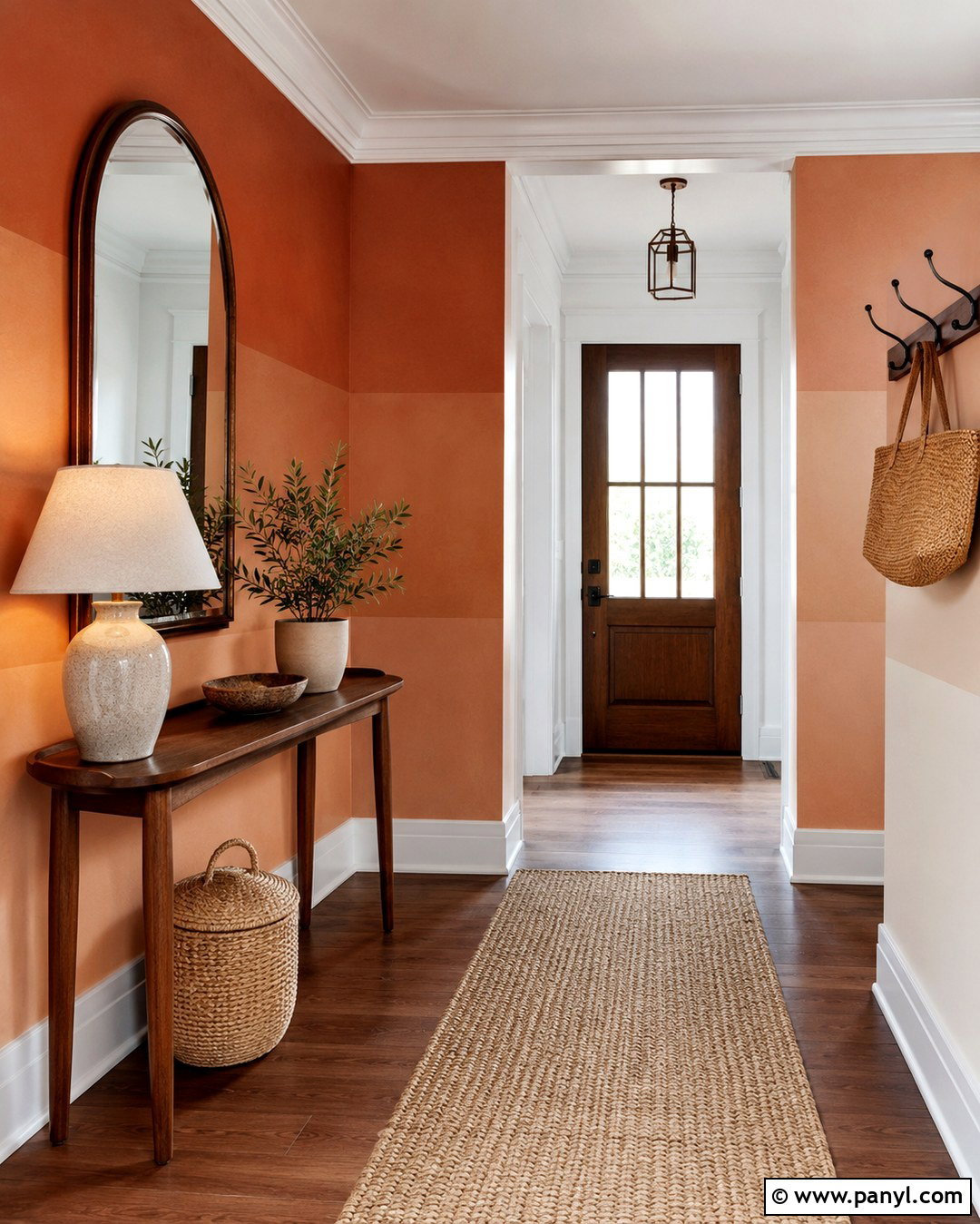 Terracotta Gradient Wall Entryway - 20 Color Gradient Wall Ideas
