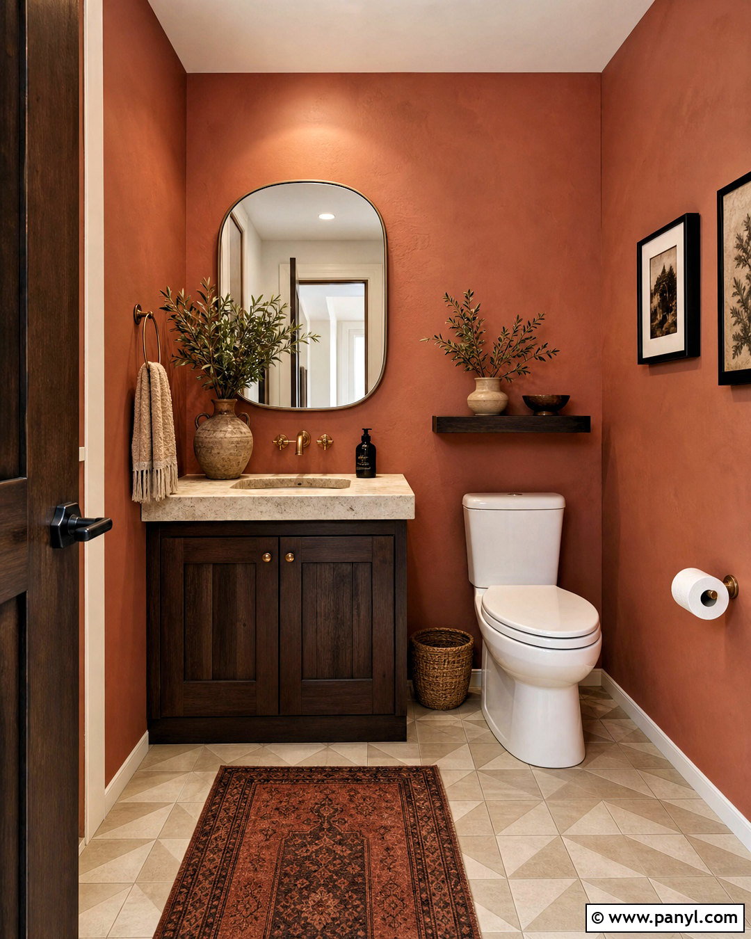 Terracotta Half Bath - 20 half bath paint colors