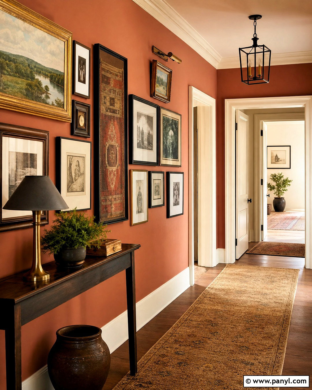 Terracotta Hallway Gallery Wall - 20 terracotta hallway ideas