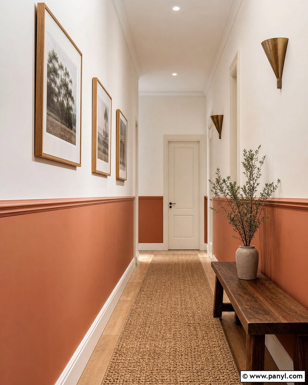 Terracotta Hallway Half Wall - 40 Terracotta Wall Color Ideas