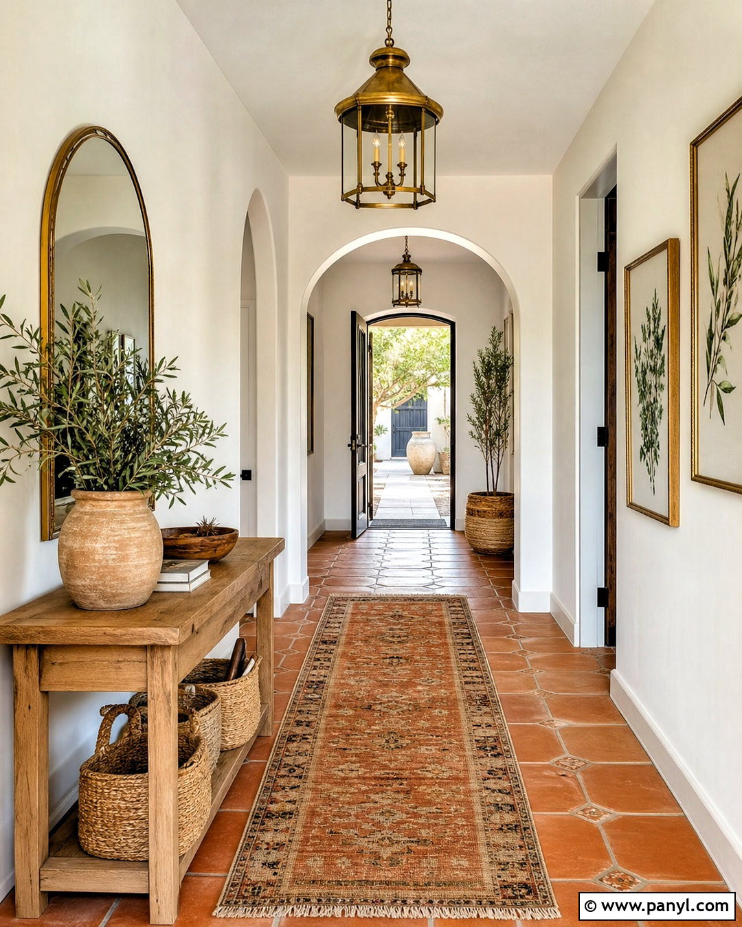 Terracotta Hallway With Warm White Walls - 20 terracotta hallway ideas