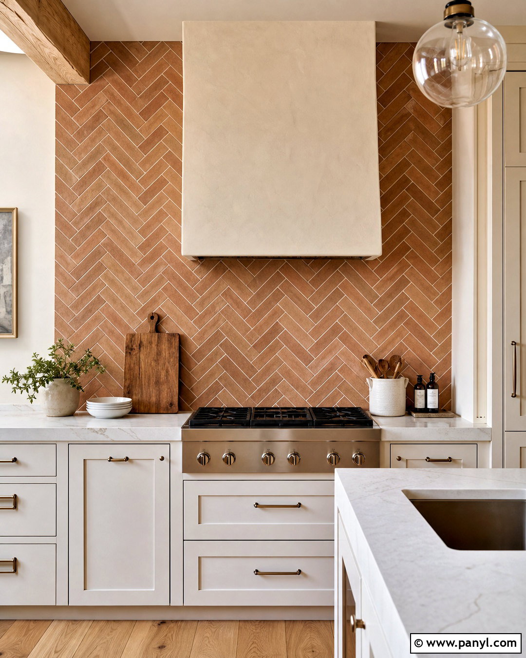 Terracotta Herringbone Backsplash - 20 terracotta backsplash kitchen ideas