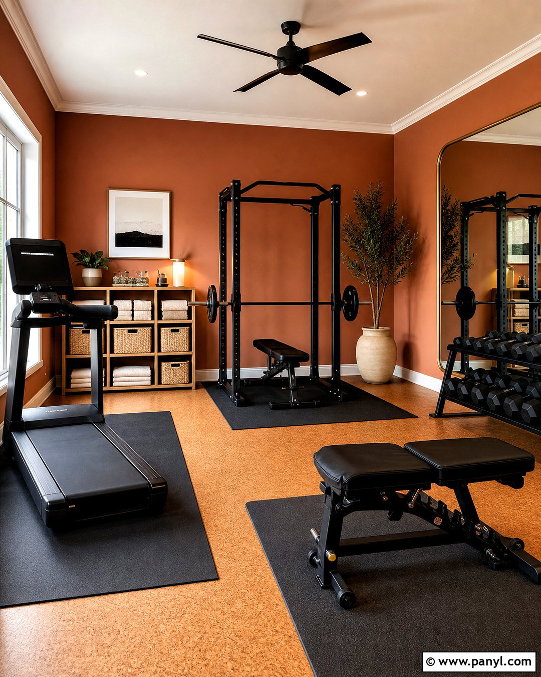 Terracotta Home Gym - 20 home gym colors paint ideas