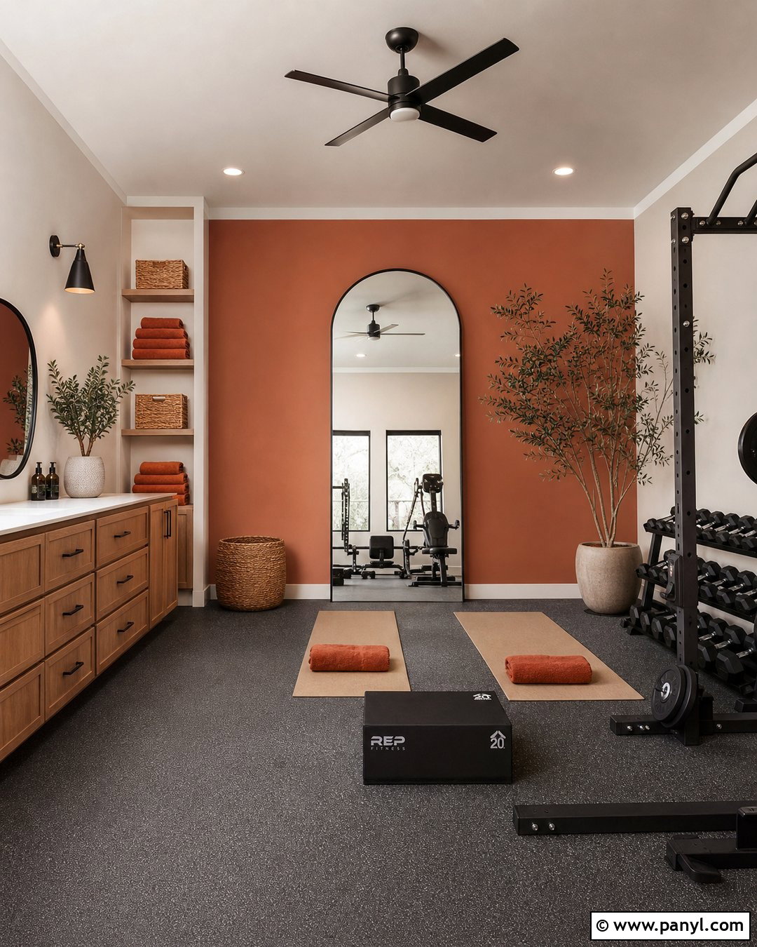 Terracotta Home Gym Walls - 30 Home Gym Wall Color Ideas