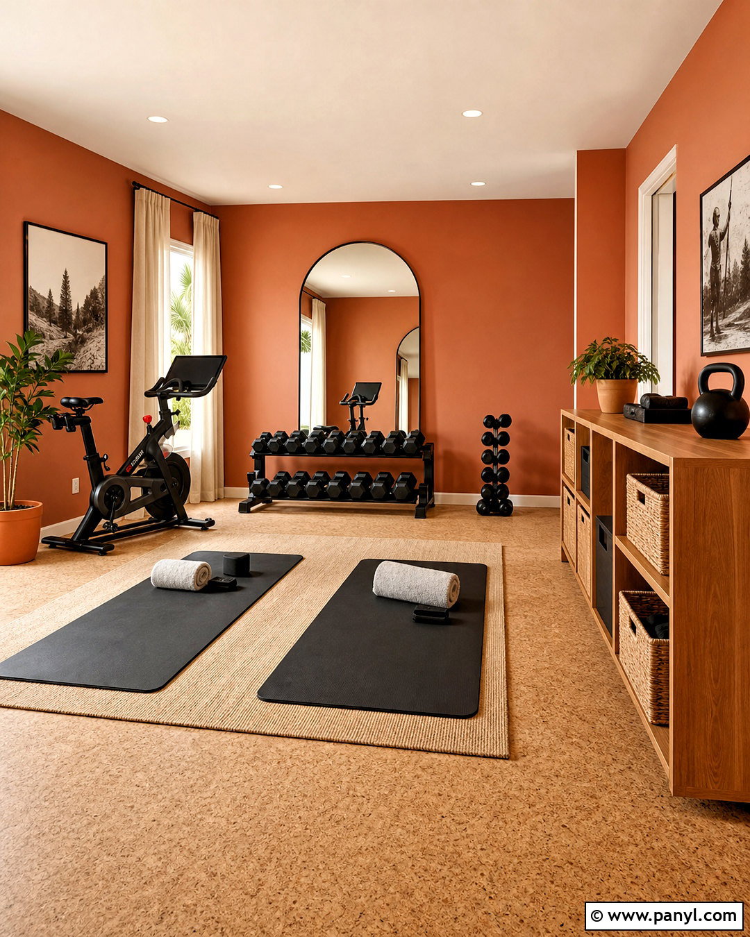 Terracotta Home Gym - 20 gym colors ideas