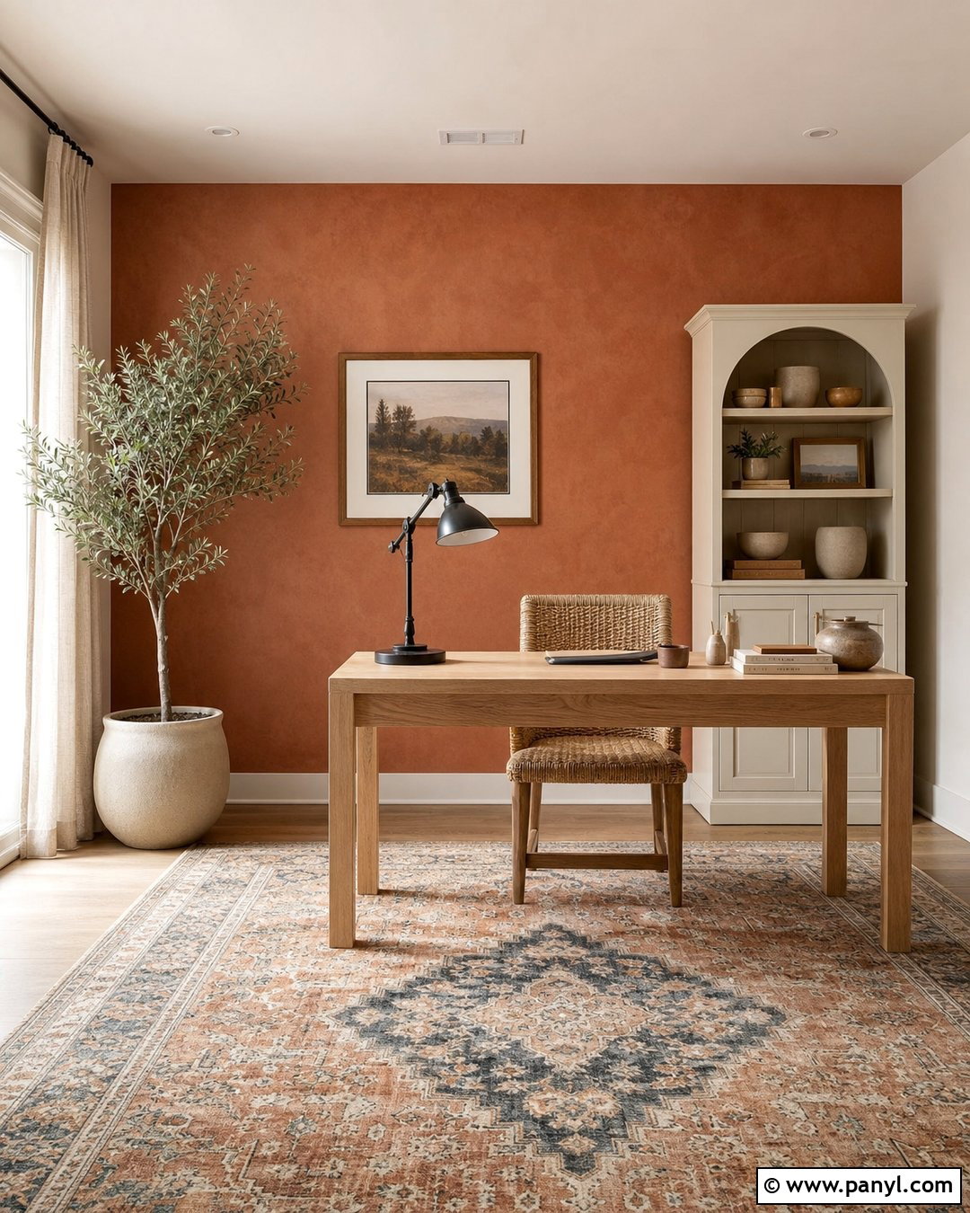 Terracotta Home Office Accent Wall - 25 Home Office Accent Wall Color Ideas