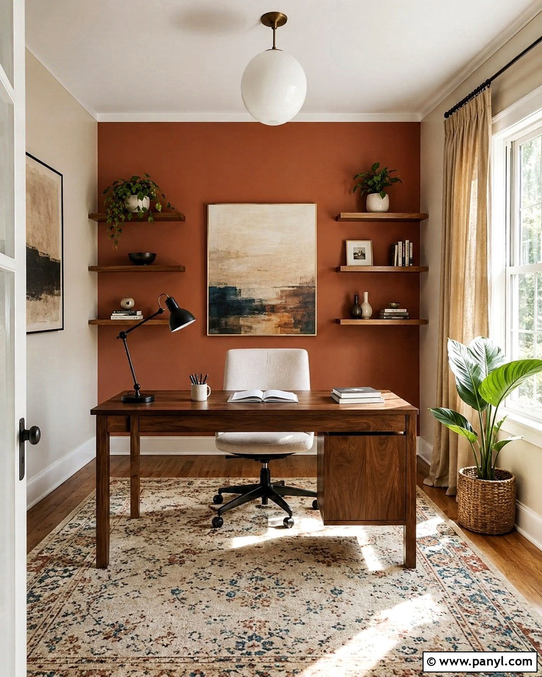 Terracotta Home Office Wall - 20 terracotta interior wall ideas