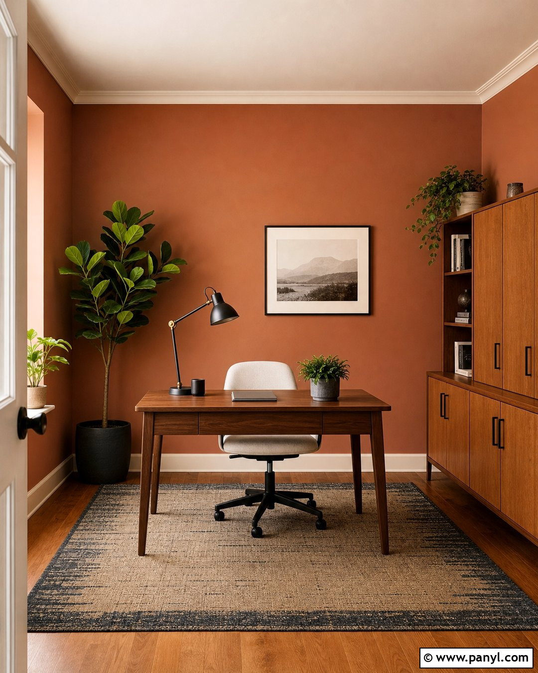 Terracotta Home Office Walls - 50 paint ideas for walls
