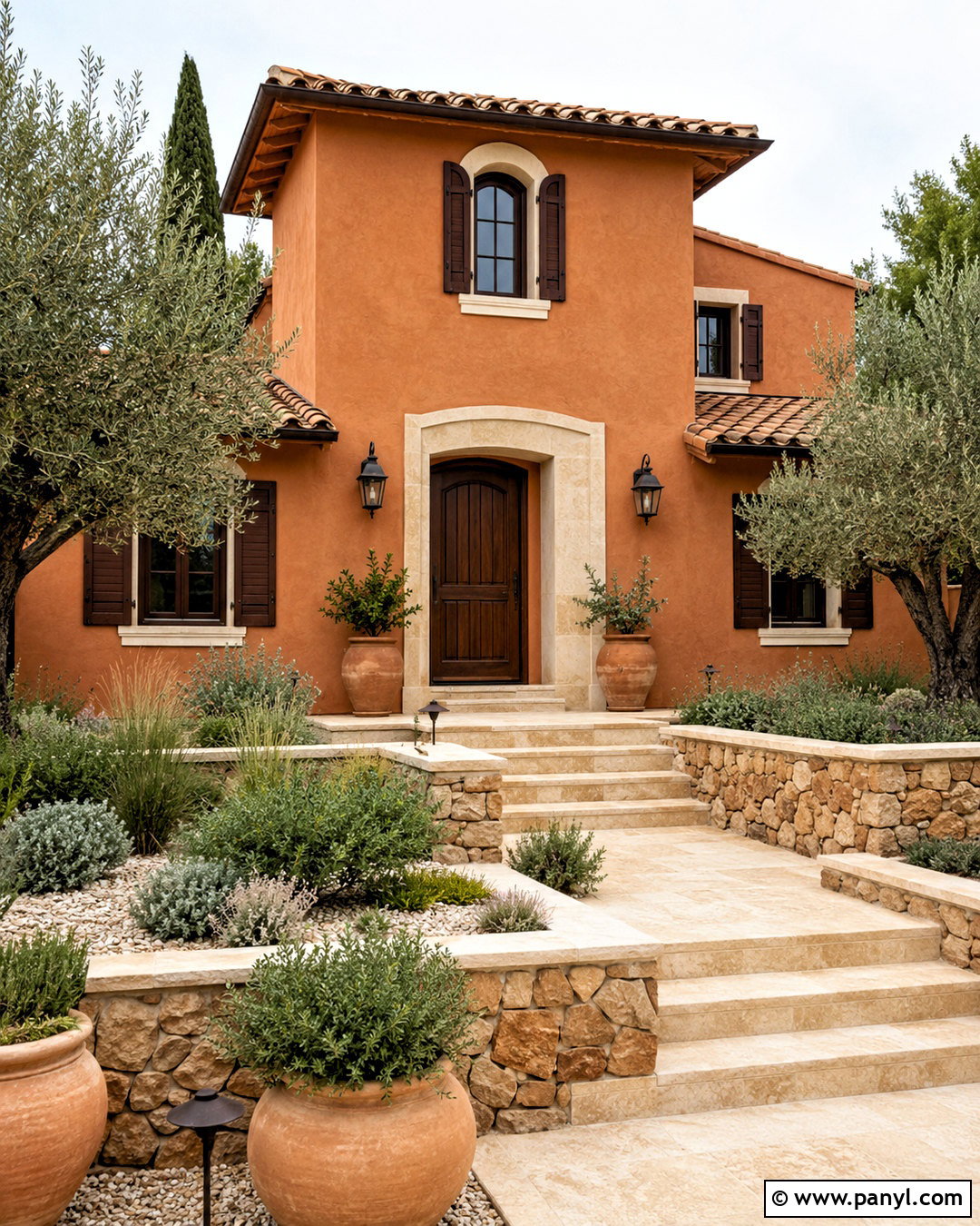 Terracotta House With Cream Details - 20 outside house colour ideas