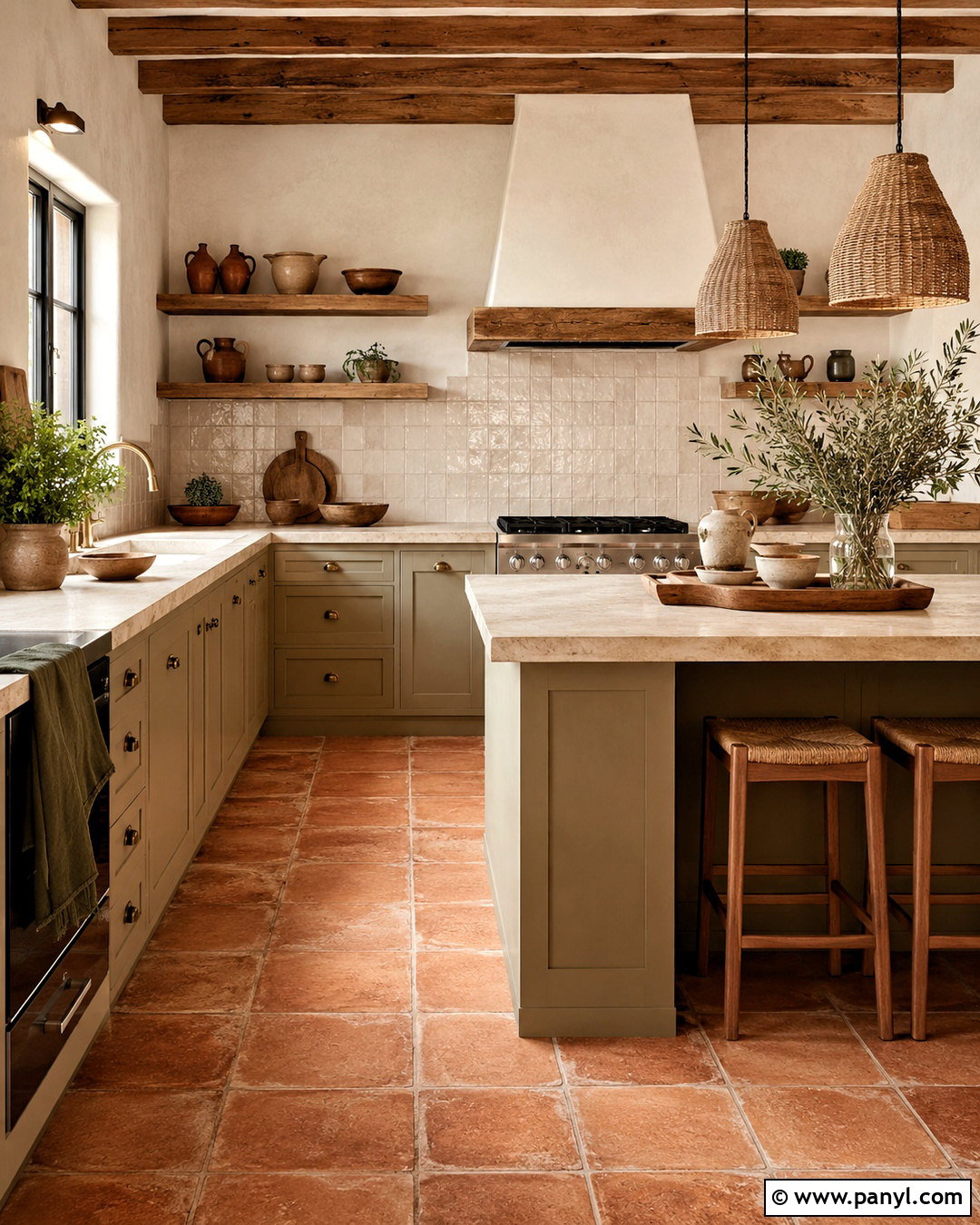 Terracotta Kitchen - 20 cozy kitchen aesthetic ideas