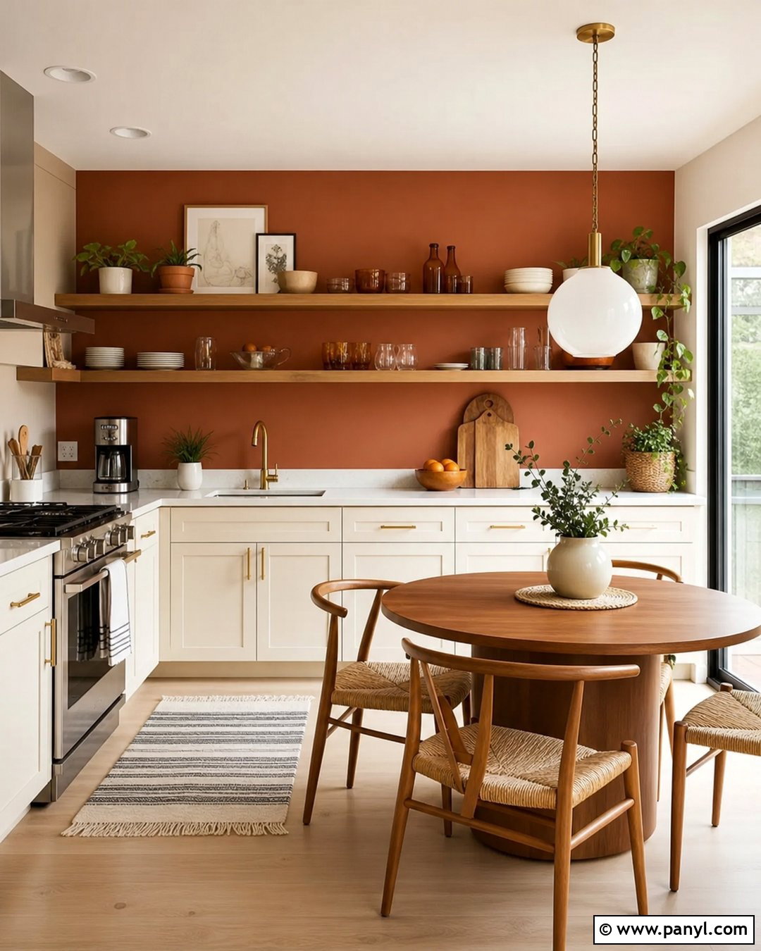Terracotta Kitchen Accent Wall - 35 colorful accent wall ideas
