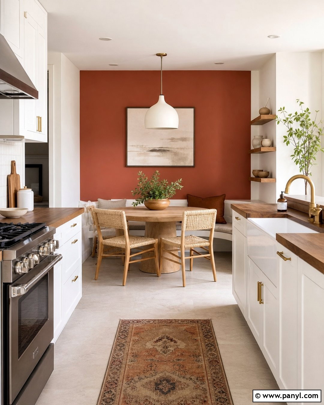 Terracotta Kitchen Accent Wall - 40 terracotta kitchen walls