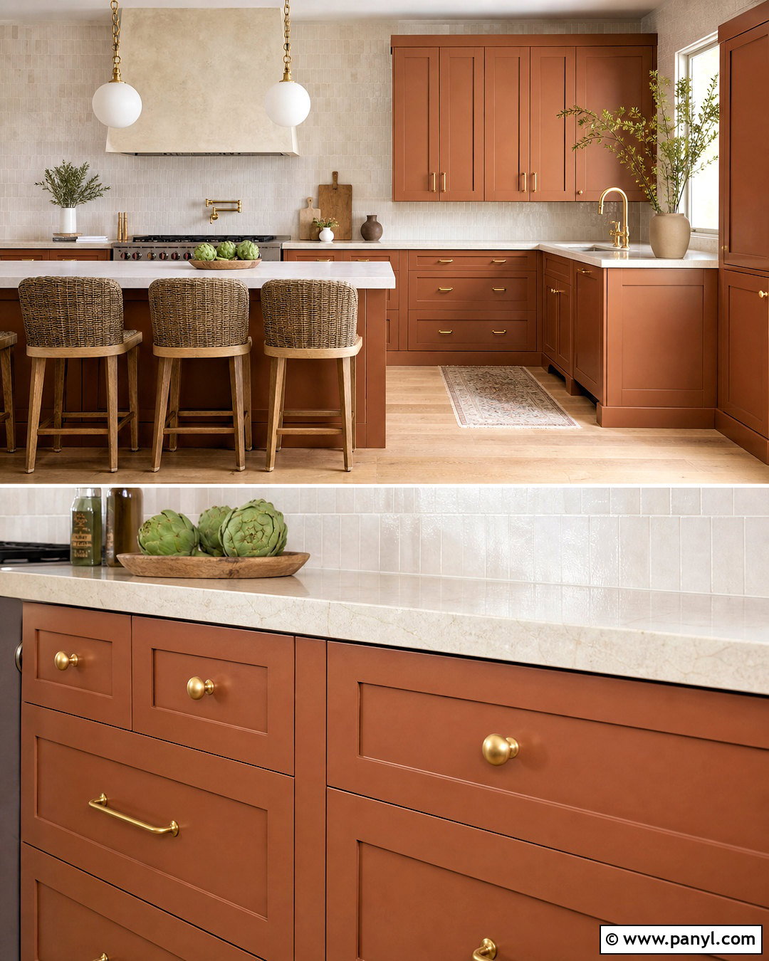 Terracotta Kitchen Cabinets With Brass Hardware - 20 terracotta kitchen cabinets