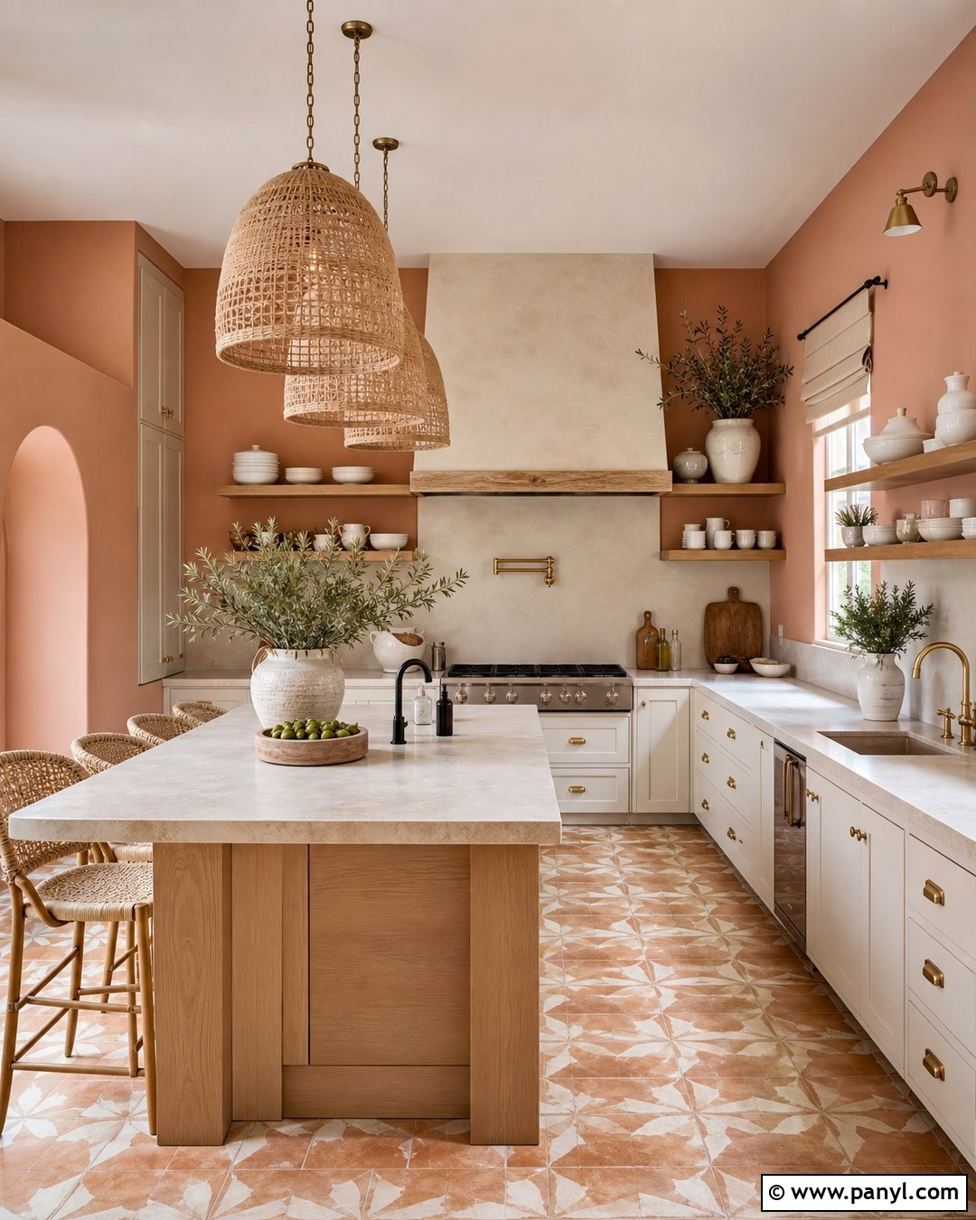 Terracotta Kitchen Walls - 35 kitchen wall colors with cream cabinets