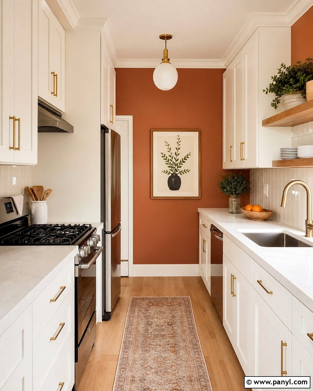 Terracotta Kitchen Walls In A Small Kitchen - 40 terracotta kitchen walls