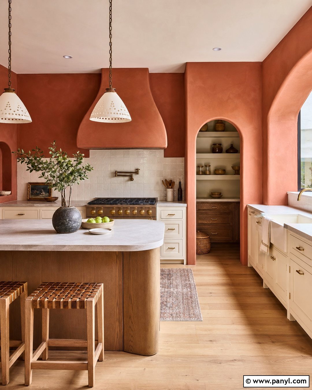Terracotta Kitchen Walls With Arched Details - 40 terracotta kitchen walls