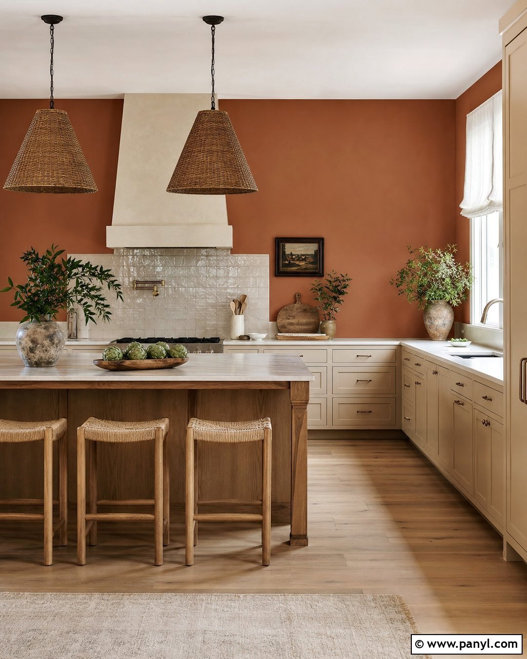 Terracotta Kitchen Walls With Beige Cabinets - 40 terracotta kitchen walls