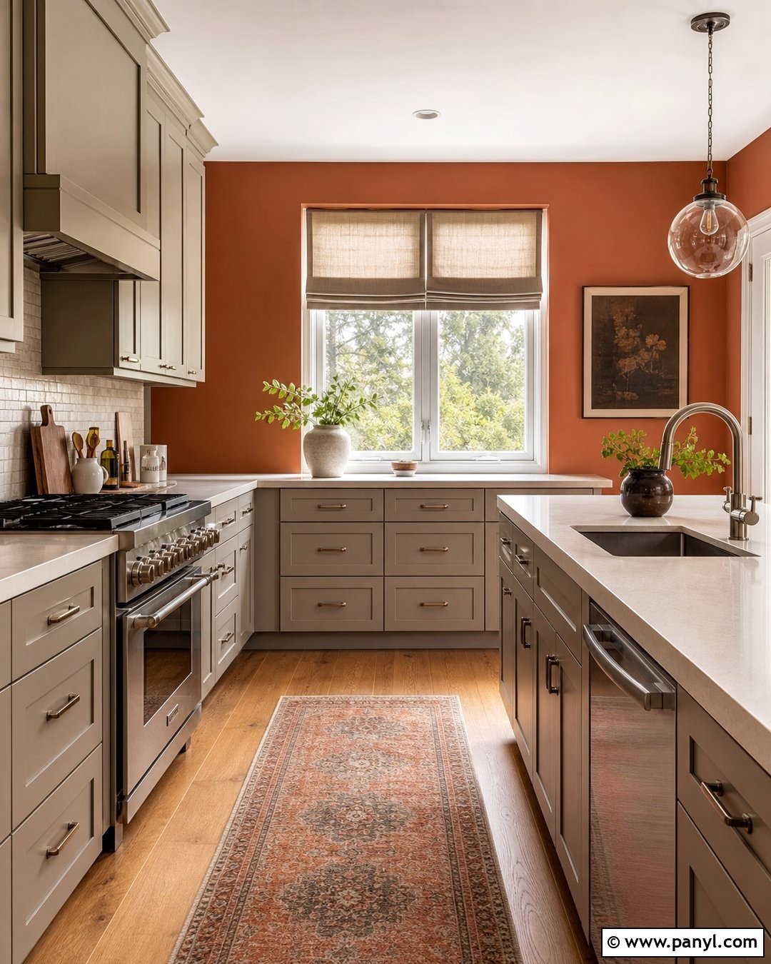 Terracotta Kitchen Walls With Gray Cabinets - 40 terracotta kitchen walls