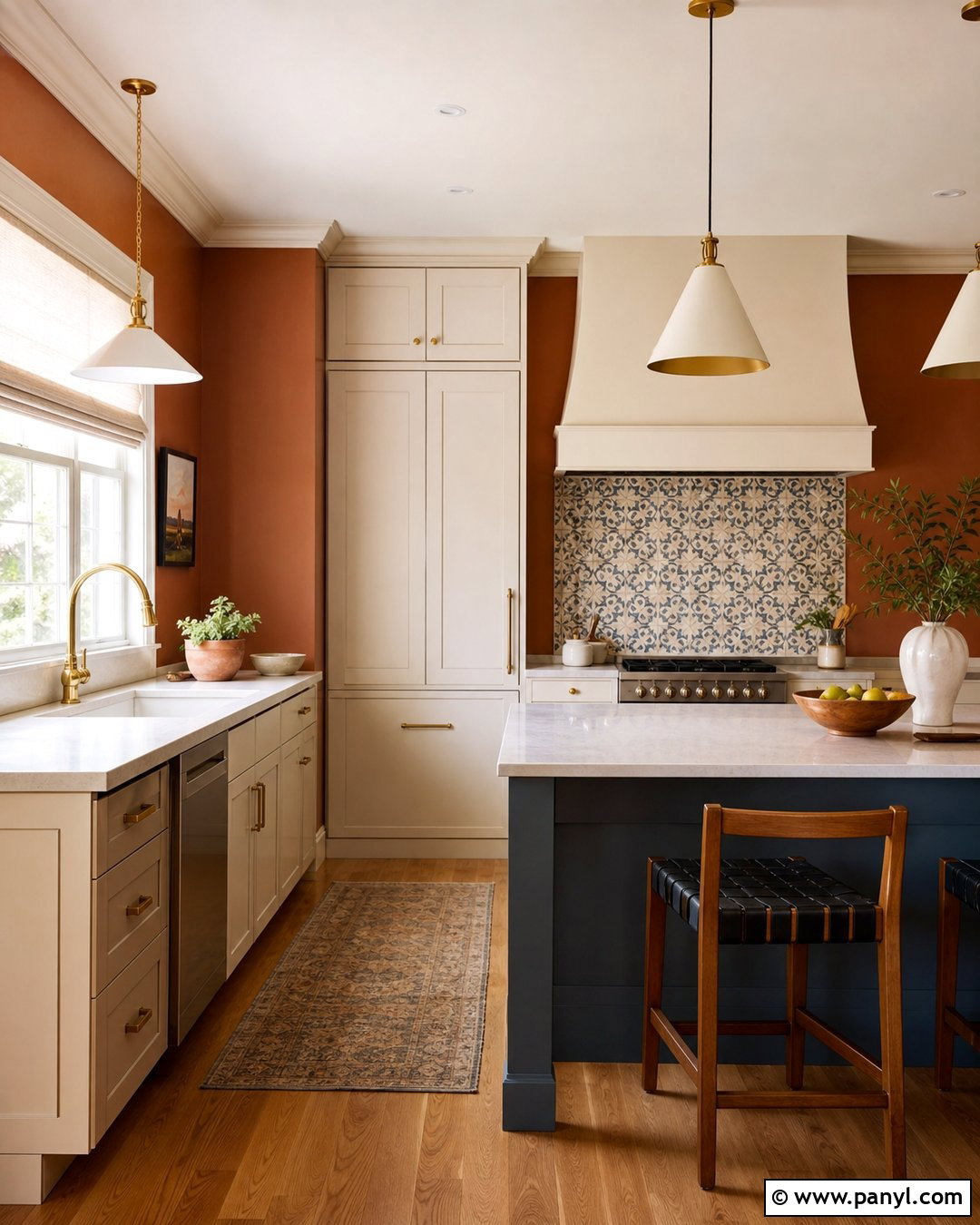 Terracotta Kitchen Walls With Patterned Tile - 40 terracotta kitchen walls