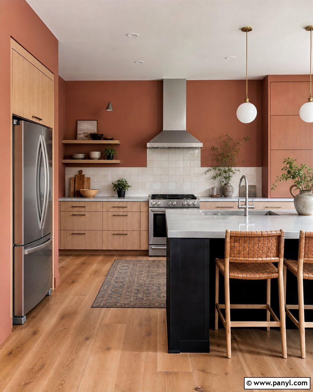 Terracotta Kitchen Walls With Stainless Steel - 40 terracotta kitchen walls
