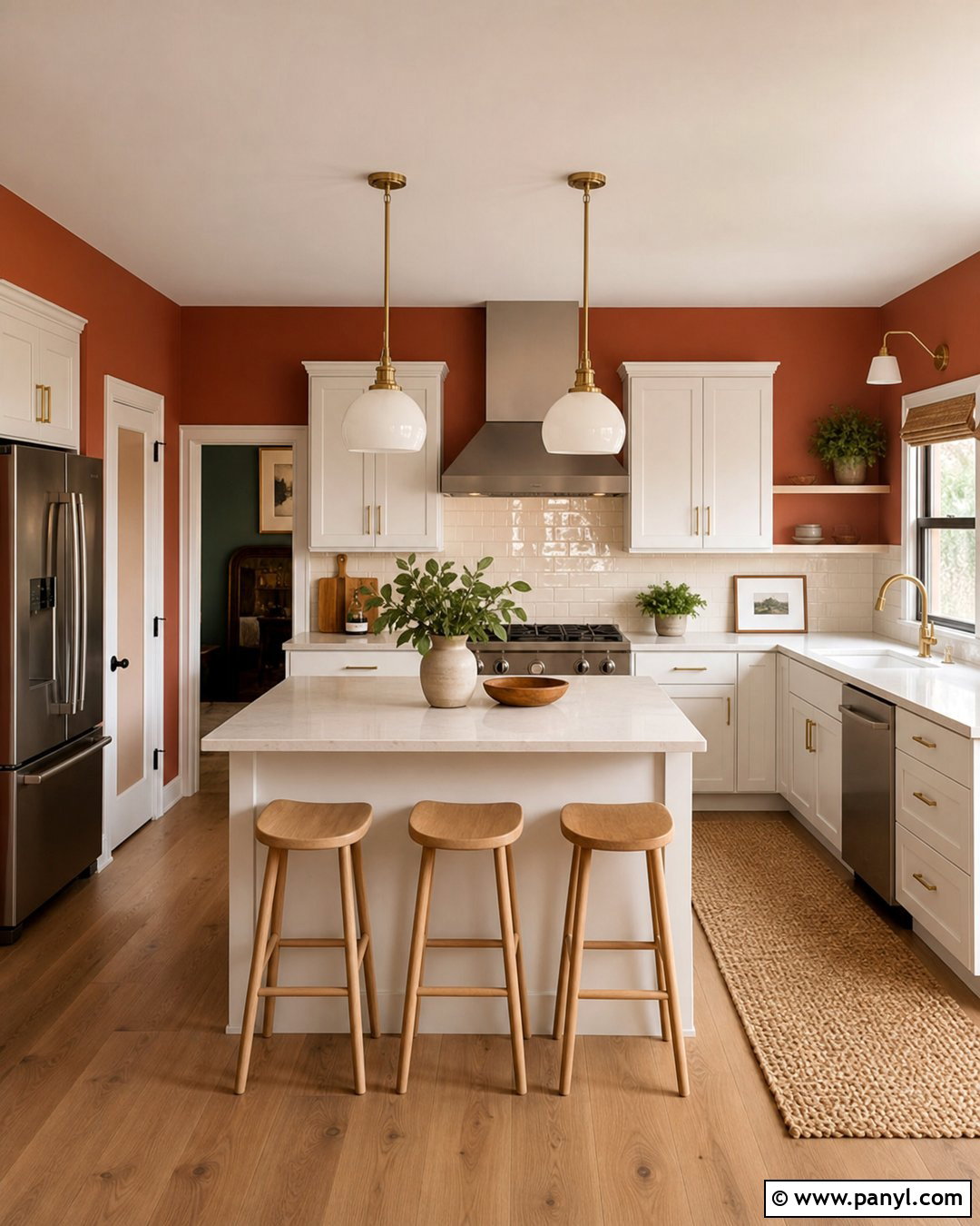 Terracotta Kitchen Walls With White Cabinets - 40 terracotta kitchen walls