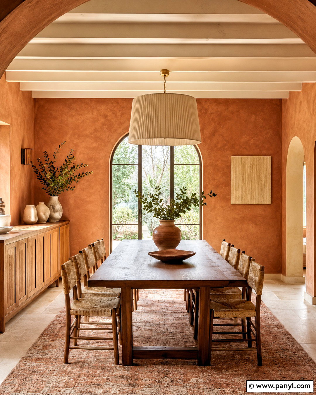 Terracotta Lime Plaster Dining Room - 20 lime plaster walls