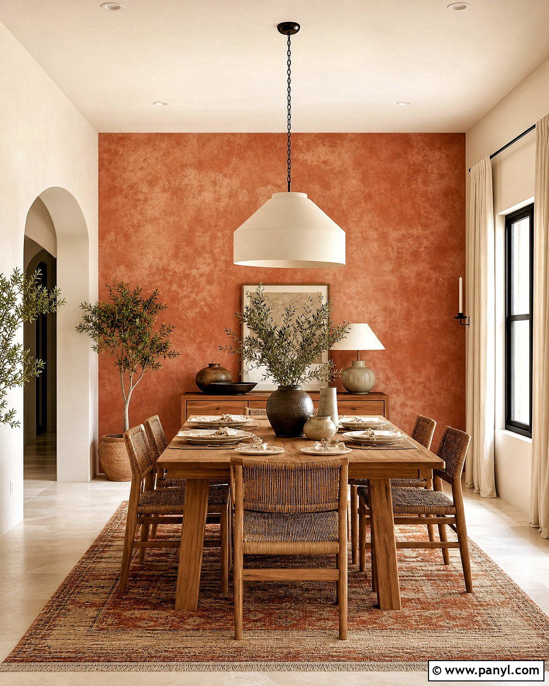 Terracotta Limewash Accent Wall - 20 accent wall designs paint ideas