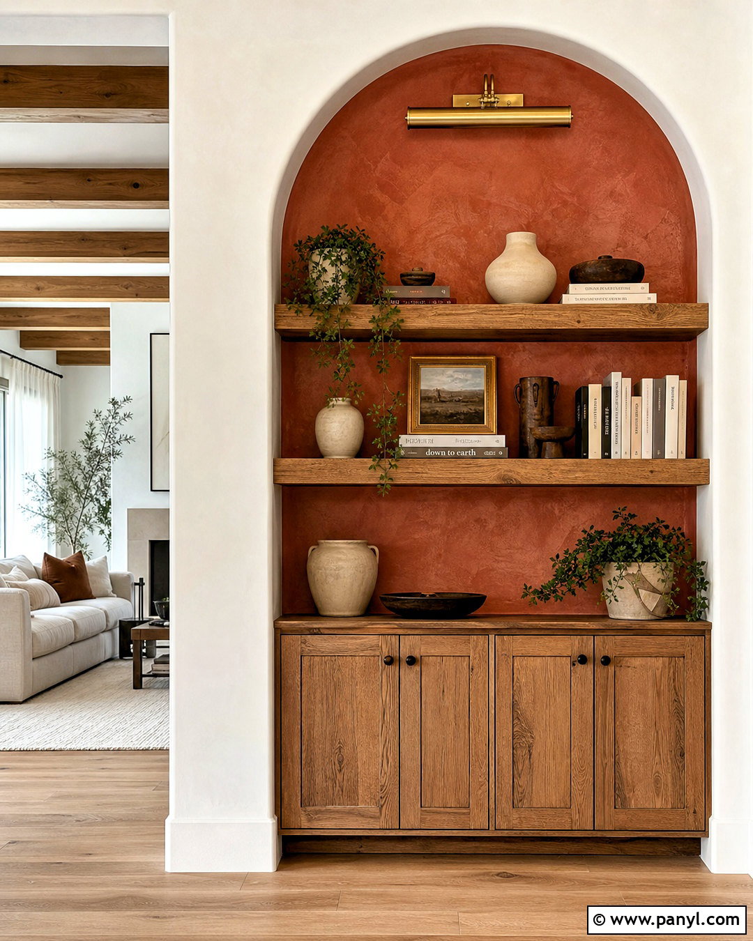 Terracotta Limewash Arched Alcove - 20 terracotta limewash walls