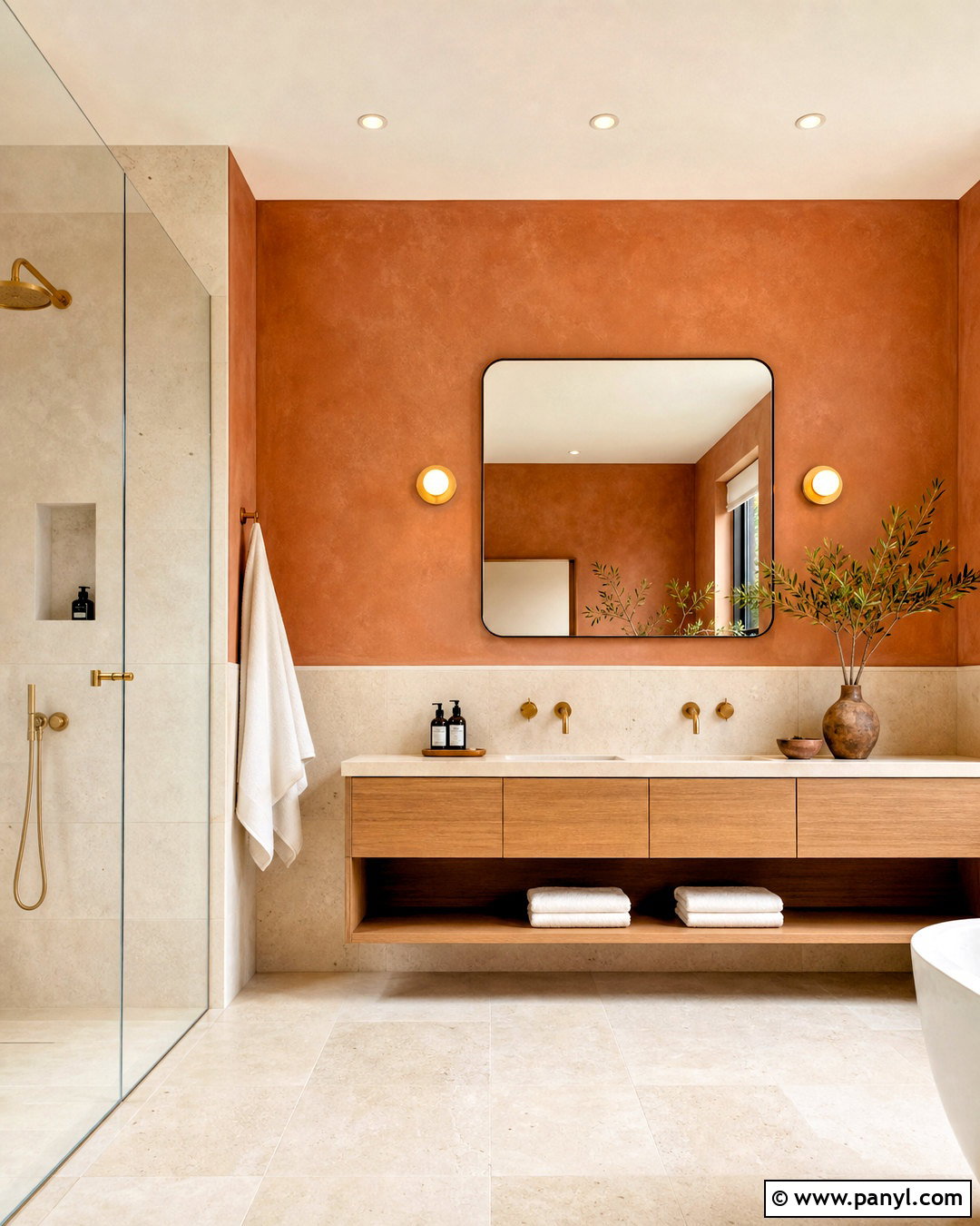 Terracotta Limewash Bathroom - 20 terracotta limewash walls