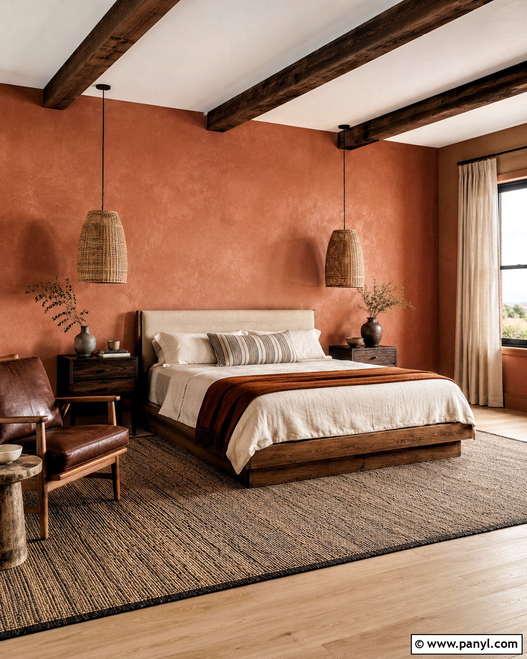 Terracotta Limewash Bedroom - 20 limewash paint bedroom ideas