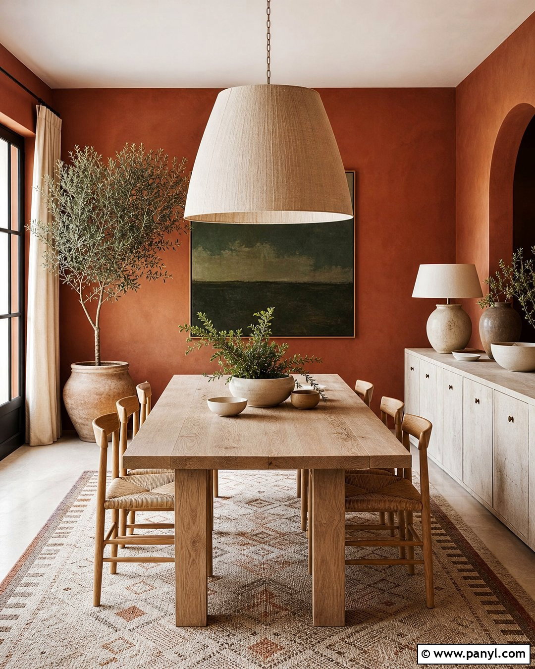 Terracotta Limewash Dining Room - 35 Line Wash Walls