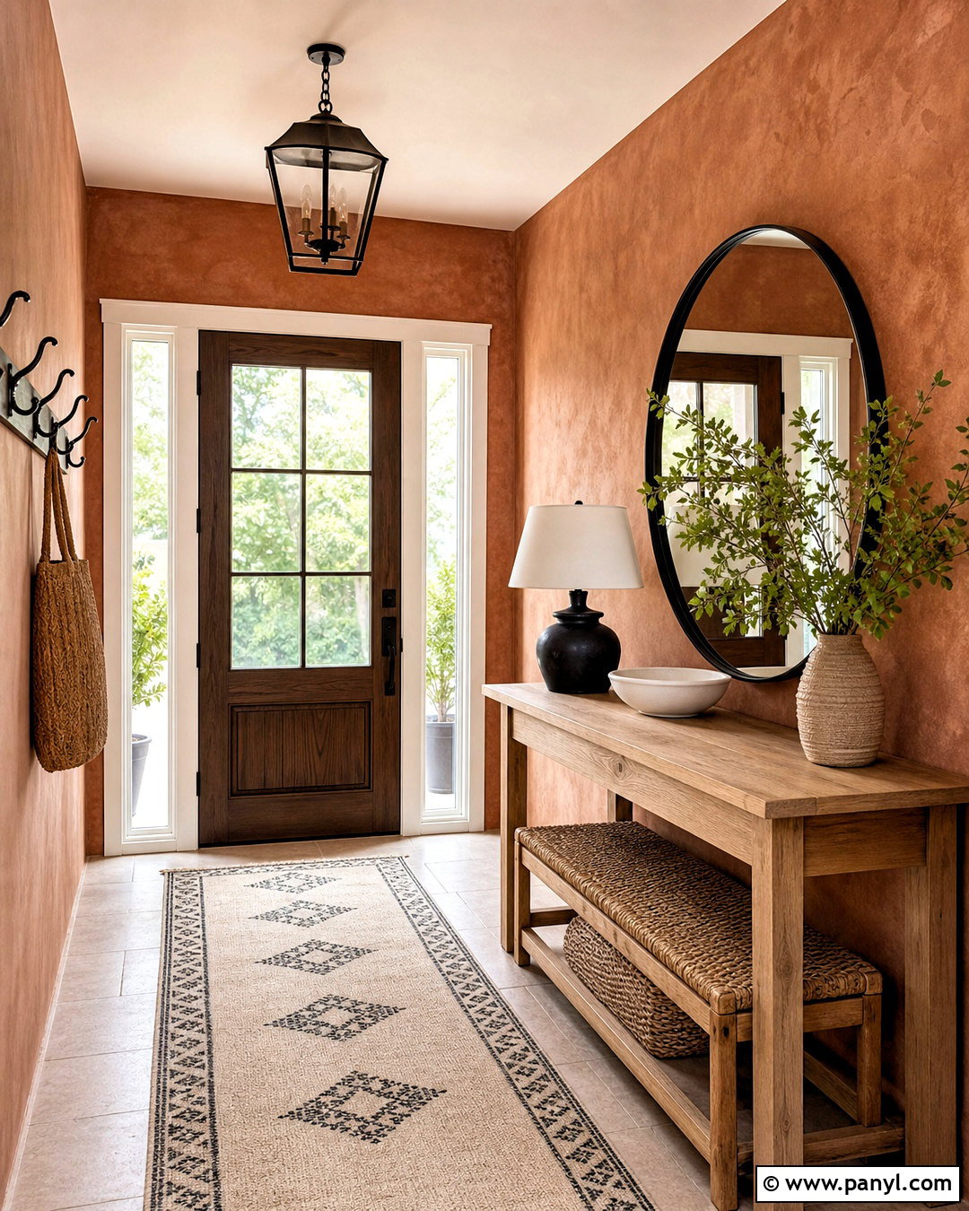 Terracotta Limewash Entryway - 20 terracotta limewash walls