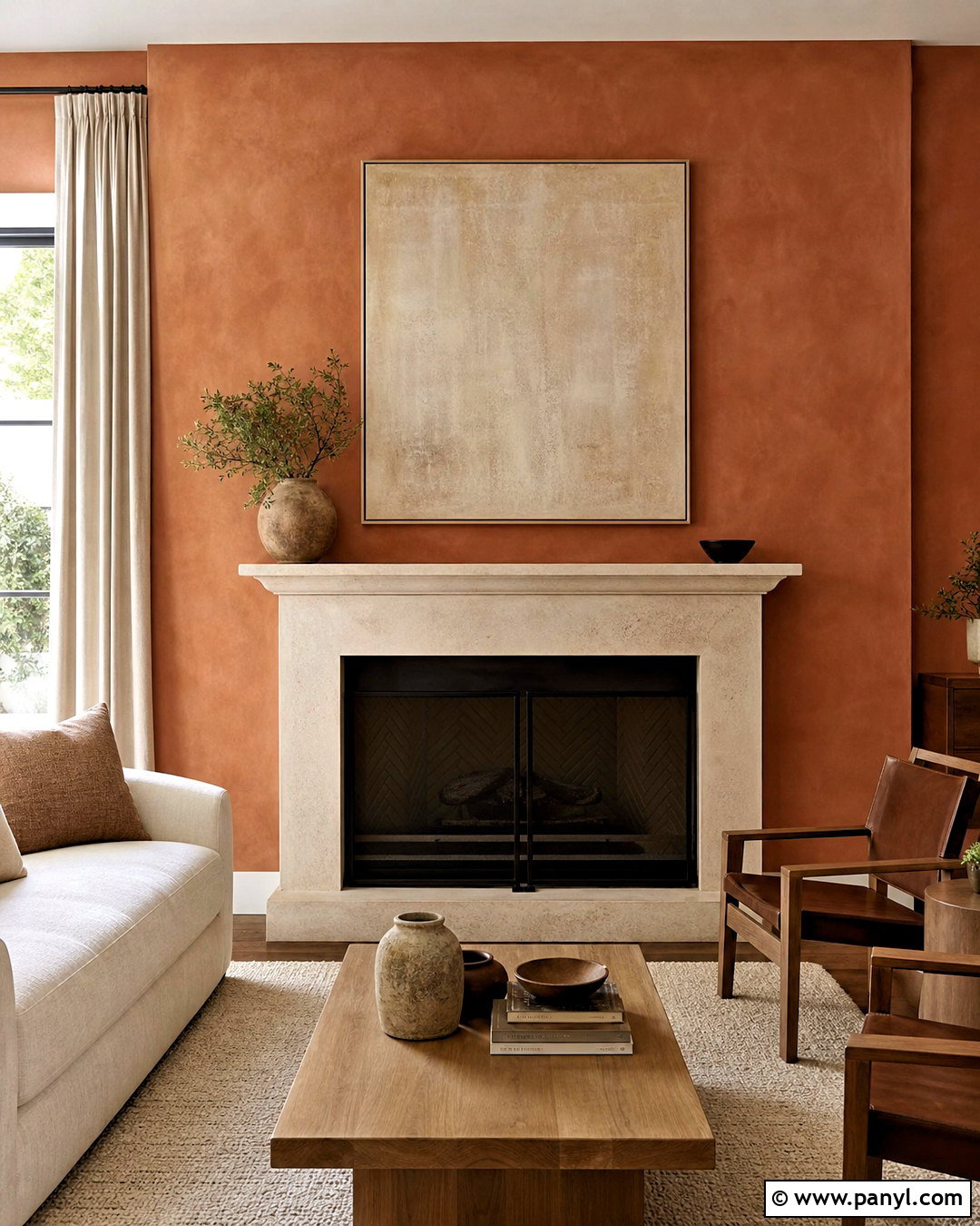 Terracotta Limewash Fireplace Wall - 20 terracotta limewash walls