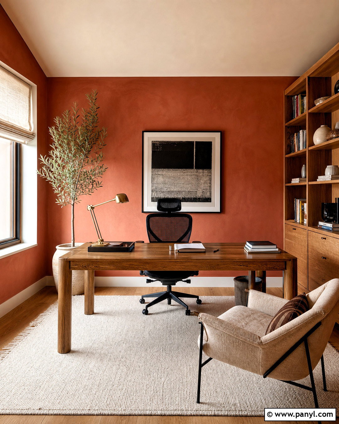 Terracotta Limewash Home Office - 20 terracotta limewash walls