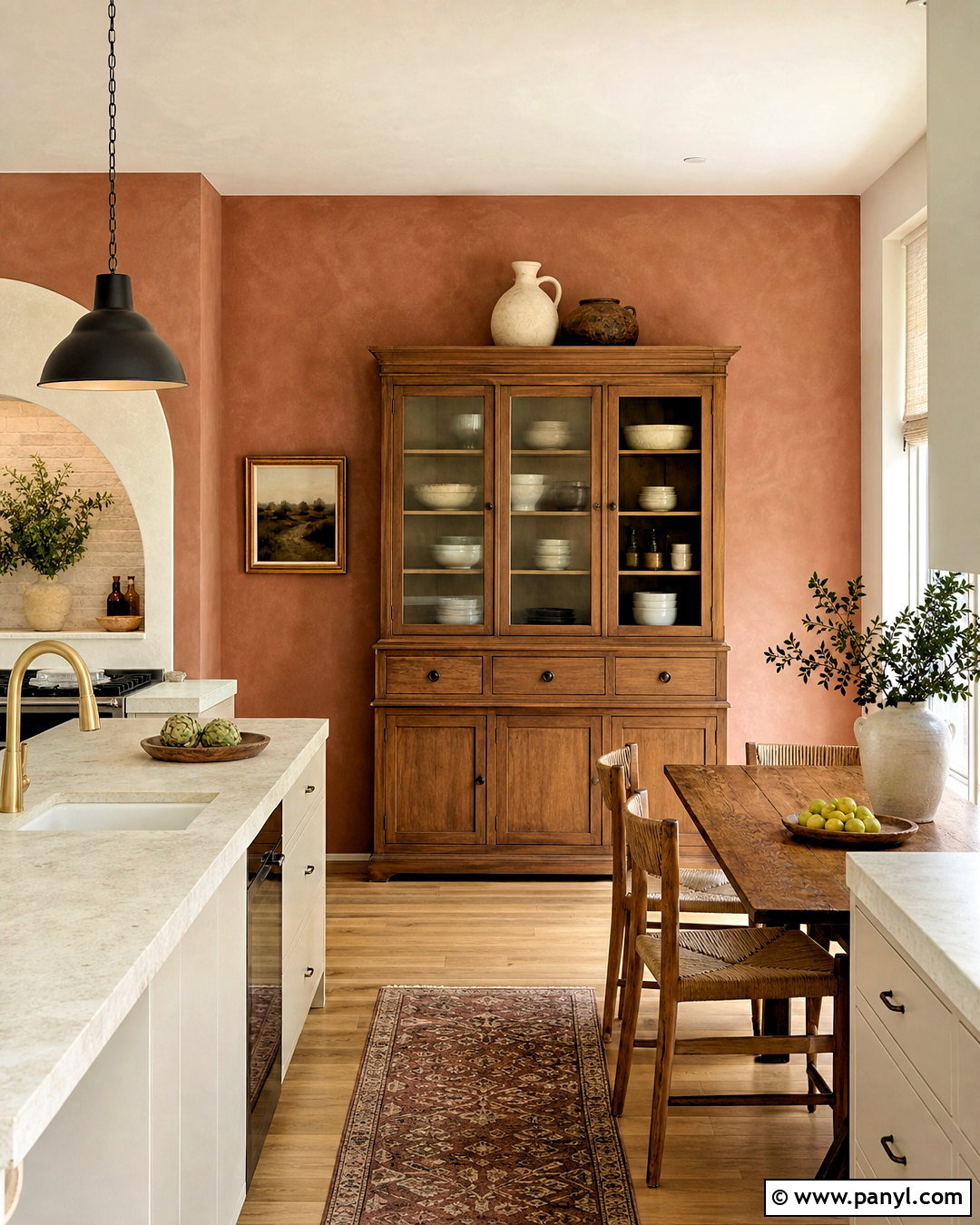 Terracotta Limewash Kitchen Accent Wall - 20 kitchen accent wall ideas