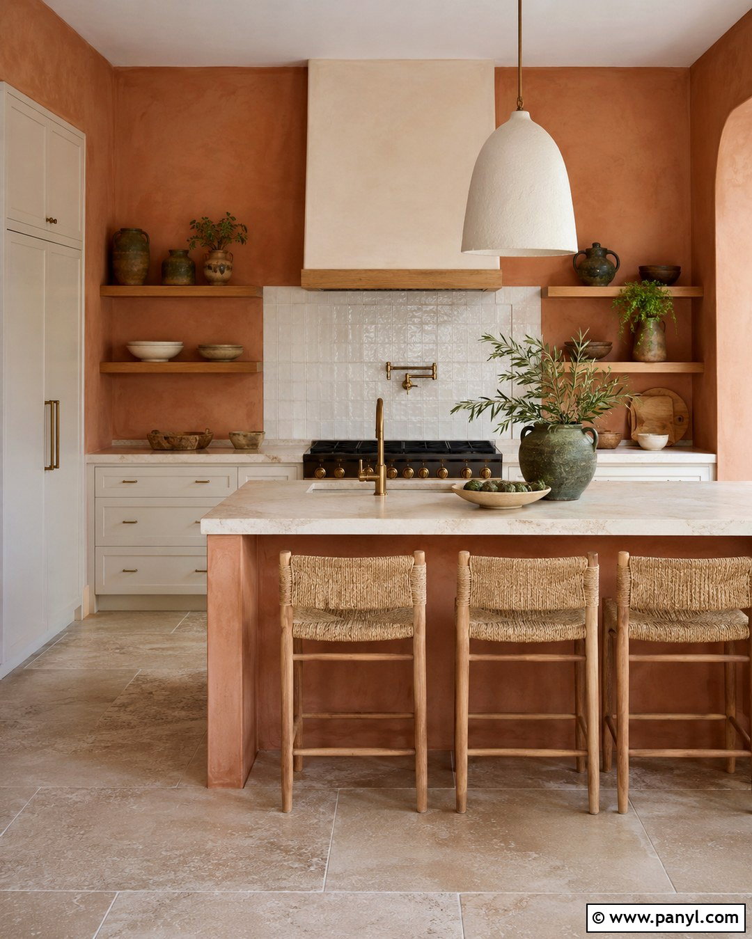 Terracotta Limewash Kitchen - 20 Limewash Painted Walls