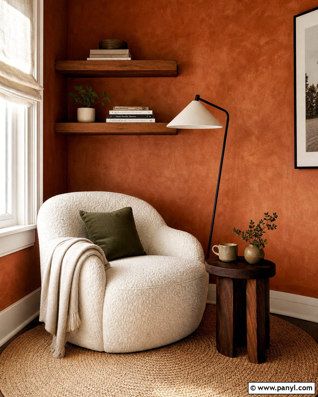 Terracotta Limewash Reading Nook - 20 terracotta limewash walls