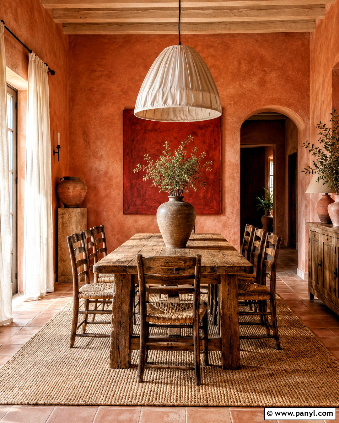 Terracotta Limewash Texture Dining Room - 20 limewash texture ideas