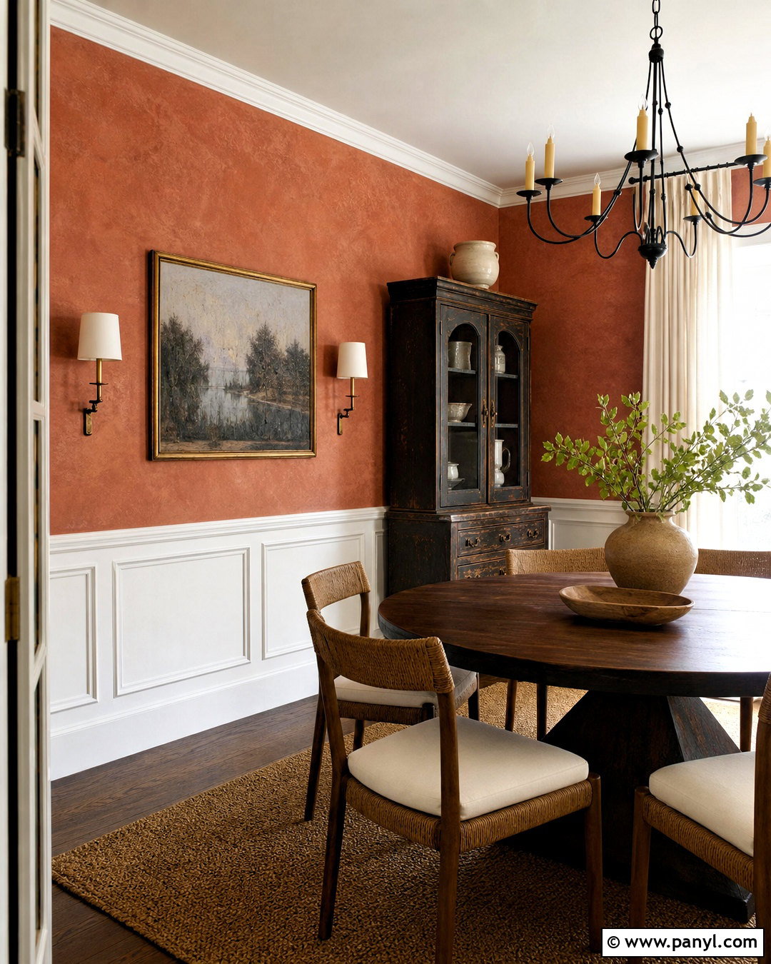 Terracotta Limewash With Wainscoting - 20 terracotta limewash walls