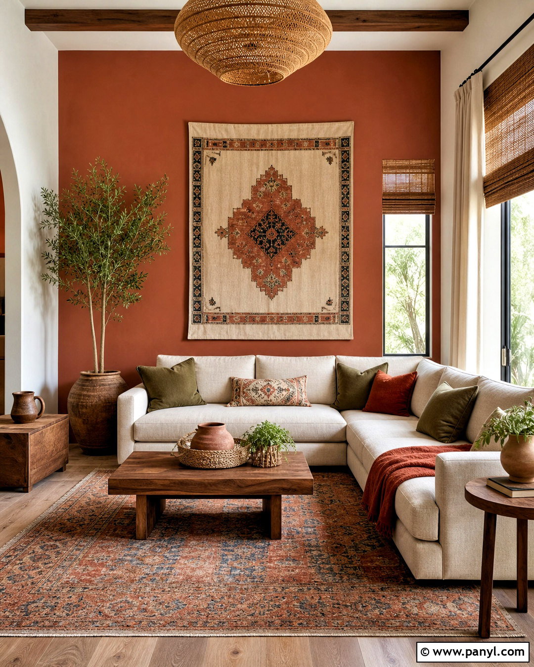 Terracotta Living Room Accent Wall - 20 accent wall colors living room ideas
